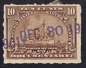 R168 10 cents Documentary Battleship Stamps used VF