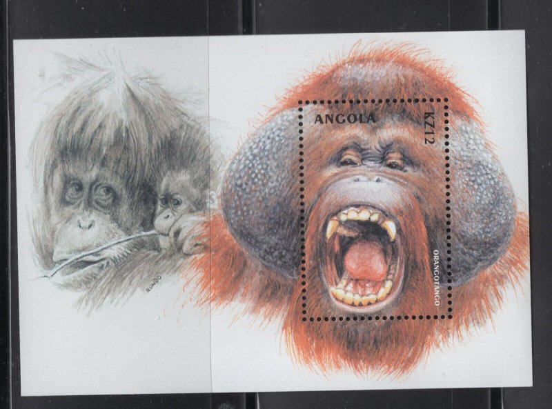 Angola #1135 (2000 Orangutan sheet) VFMNH CV $6.00