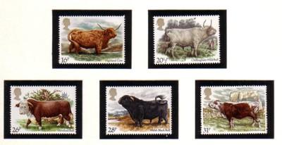 Great Britain Sc 1044-48 1984 Cattle stamp set mint NH