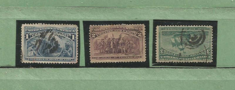 USA Postage Stamps #230,231,232