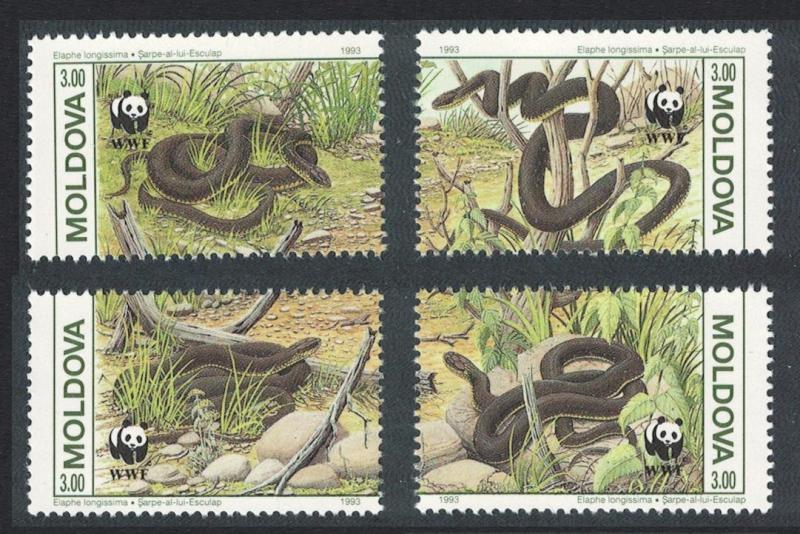 Moldova Protected Animals Snakes WWF 4v SG#57-60 SC#72