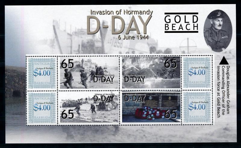 [76062] Antigua & Barbuda 2009 World War II D-Day Invasion Normandy Sheet MNH