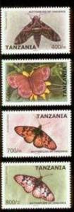 TANZANIA 4 SETS BUTTERFLIES INSECTS