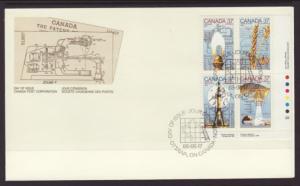 Canada 1209a Techonology Plate Block Canada Post U/A FDC