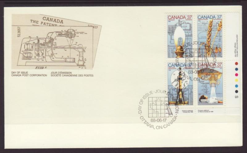 Canada 1209a Techonology Plate Block Canada Post U/A FDC