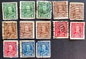 Canada set #217-9,221,230 used