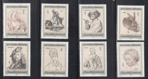 Austria  #846-853  MNH  1969   Albertina art collection .  etchings