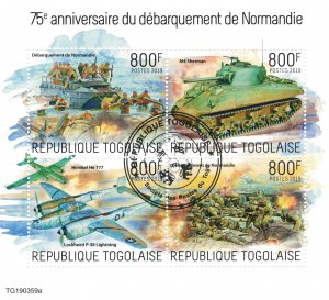 TOGO 2019 - Military, WW2, anniversaries/ minisheet