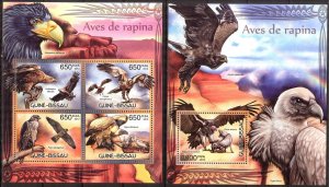 Guinea Bissau 2012 Birds Raptors Sheet + S/S MNH