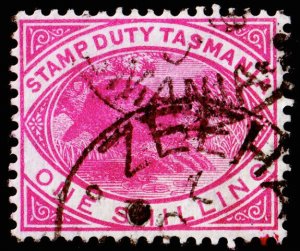 Tasmania Scott AR27 (1880) Used F, CV $32.50 M