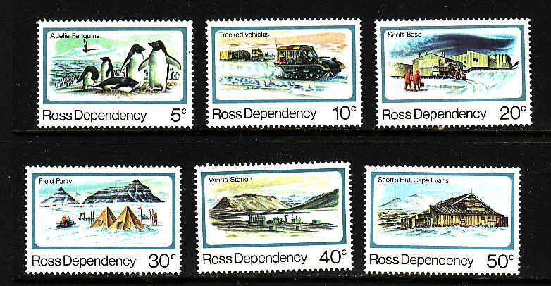 Ross Dependency-Sc#L15-20- id8-unused NH set-Penguins-Base anniversary-1982-