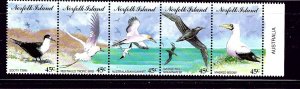 Norfolk Is 565 MNH 1994 Seabirds strip of 5