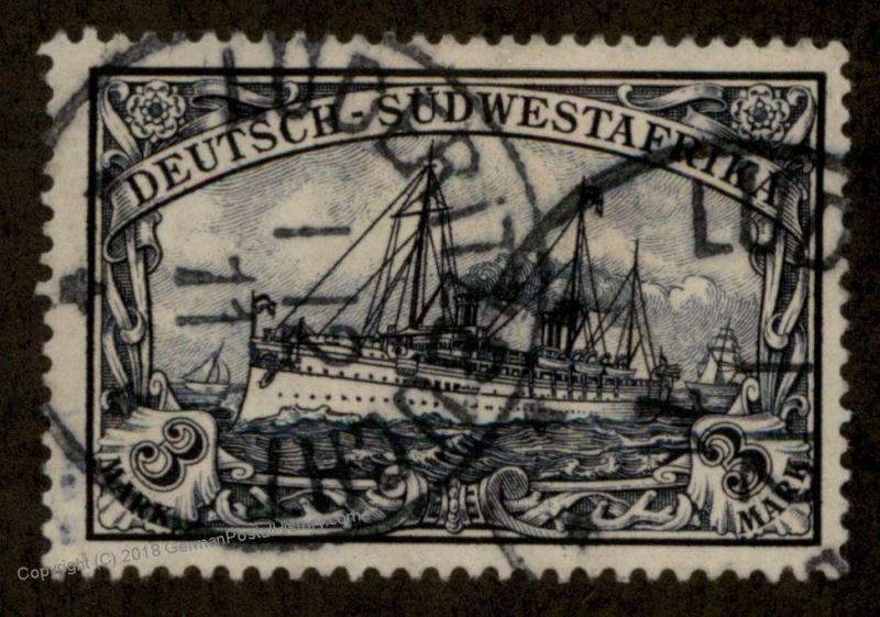 German 1911 SW Africa LUEDERITZBUCHT DSWA Mi22 3M Yacht Expertized Czimmek 88649