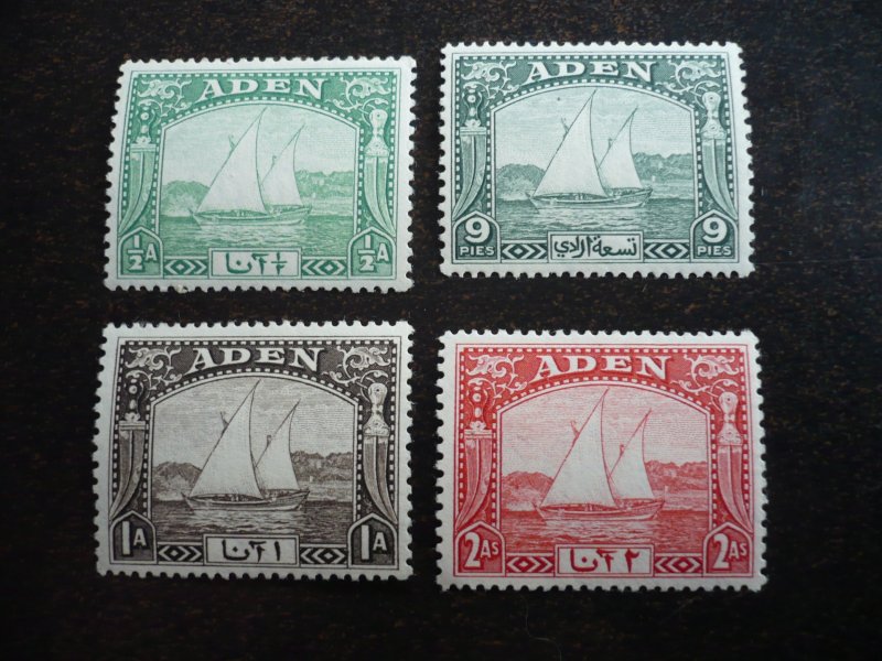 Stamps - Aden - Scott# 1-4 - Mint Hinged Partial Set of 4 Stamps