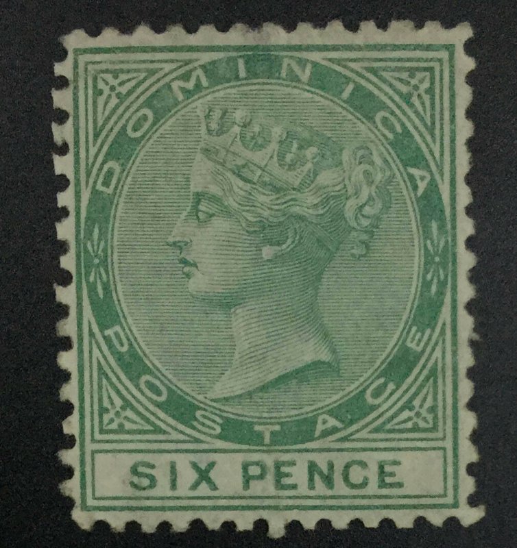 MOMEN: DOMINICA SG #2 1874 P12.5 CROWN CC MINT OG H £550 LOT #62136