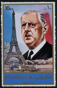 Fujeira MI 1158A MNH Charles De Gaulle, Eiffel Tower