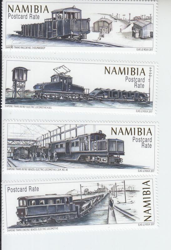 2017 Namibia Diamond Trains (4)  (Scott 1353-56) mnh