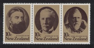 New Zealand Statesmen 3v Strip 1979 MNH SG#1185-1187