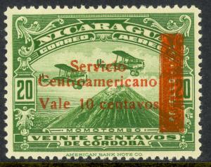 NICARAGUA 1936 10c on 20c Servicio Centroamericano Surcharge Issue Sc C135 MH