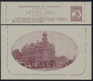 AUSTRALIA Lettercard 1913 Kangaroo 1d brown-purple, view St George's Terrace.