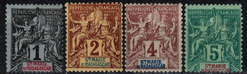 Ste Marie De Madagascar #1-4 F-VF Unused CV $21.50 (X5378)