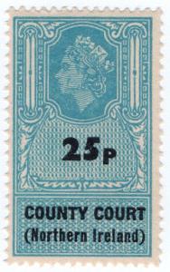 (I.B) Elizabeth II Revenue : County Courts (Northern Ireland) 25p