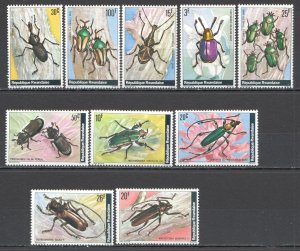 Wb315 1978 Rwanda Fauna Insects Set Mnh