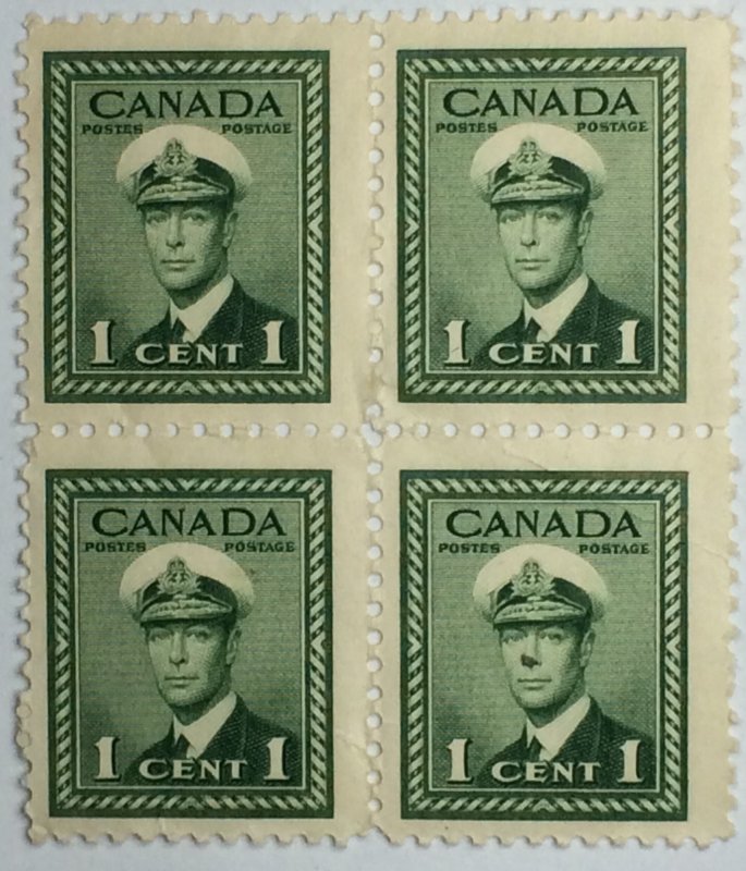 CANADA 1942 #249 King George VI War Issue - Block of 4 MNH