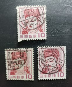 Stamp Asia Japan 1951 Goddess Kannon 10y A277 #516 set of 3