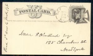 1876 NEW YORK P.O. & LARGE MALTESE CROSS fancy cancel on 1¢ card, VF