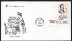 US 1823 Emily Bissell Readers Digest U/A FDC