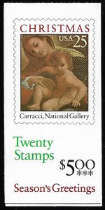 US #2427a 25c CHRISMAS Madonna and CHILD,   COMPLETE BOOK, VF mint never hing...