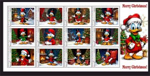 Stamps. Cartoons. Disney New Year, Christmas 1 sheet perforated MNH** NEW 2025
