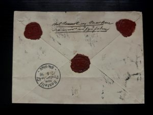 1898 Portugal Cover Lisbon to Berlin Germany Caesar Schwarzwald and Co