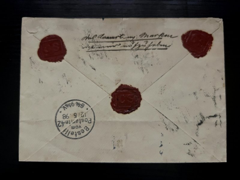 1898 Portugal Cover Lisbon to Berlin Germany Caesar Schwarzwald and Co