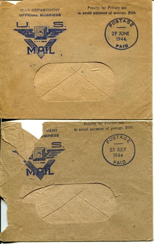 WWII USA Cover V-mail Postage Ration Book Stamps Army Military Collection