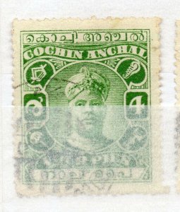 India Cochin 1916-30 Early Issue Fine Used 4p. NW-15721