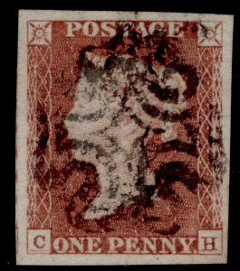 GB QV SG8, 1d red-brown, FINE USED. Cat £60. BLACK MX CHECK LETTERS