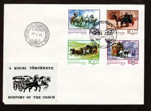 Hungary 1977 FDC Coaches!