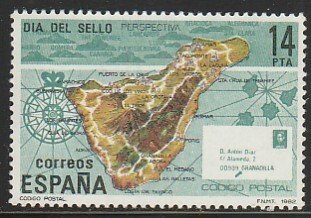 SPAIN 2296, STAMP DAY, MAP OF POSTAL CODES. MINT, NH. F-VF. (316)