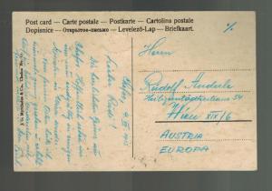 1913 Chefoo China PC Cover to Austria German Russia France Imperial Post Offices