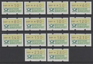 Germany Mi 1.1 MNH. 1981 Computer Vended Postage, 14 diff values, VF