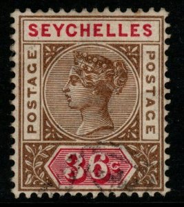 SEYCHELLES SG32 1897 36c BROWN & CARMINE USED