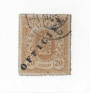 Luxembourg Sc #025 20c yellow brown used VF