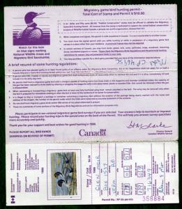 van Dam FWH4 on license with hunting regulations attached - $6.50 - 1988 Pintail