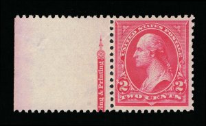 AFFORDABLE GENUINE SCOTT #251 F-VF MINT OG NH 1895 2¢ CARMINE TYPE-II  #11670
