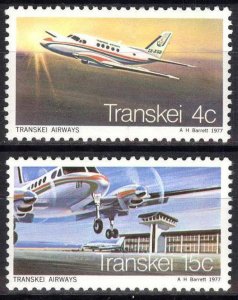 Transkei RSA 1977 Aviation Airplanes Set of 2 MNH