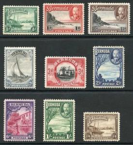 Bermuda SG98/106 1936-47 KGV Set of 9 Wmk Mult Script CA M/M