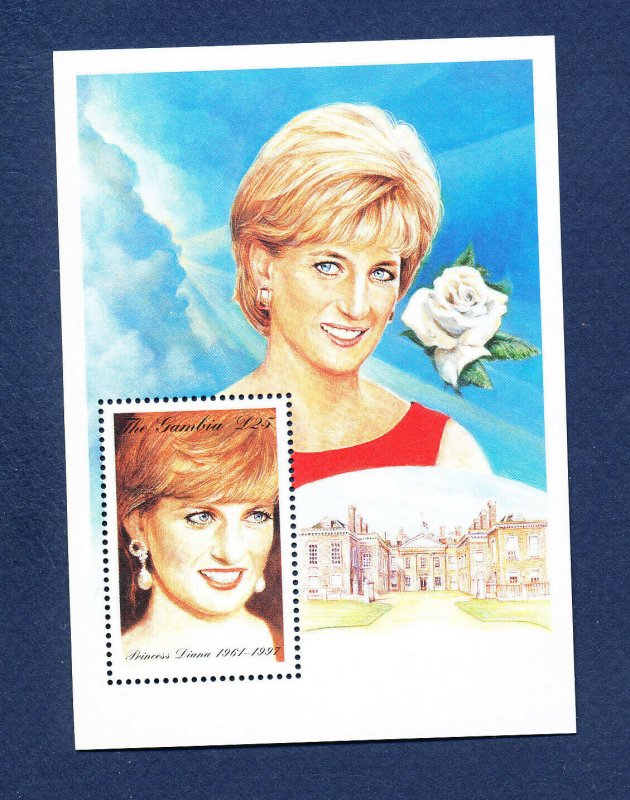 GAMBIA - Scott 2015 - FVF MNH S/S - Rose Flower, Diana - 1997