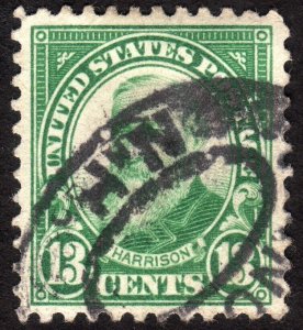 1923, US 13c, Benjamin Harrison, Used, Well centered, Sc 622